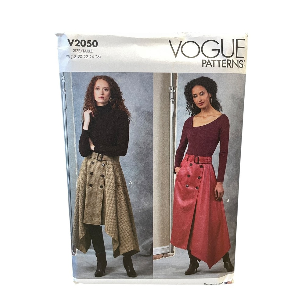 Vogue V2050 Misses' Skirts‎ & Belt Y5 (18-26) Asymmetrical Wrap Modern